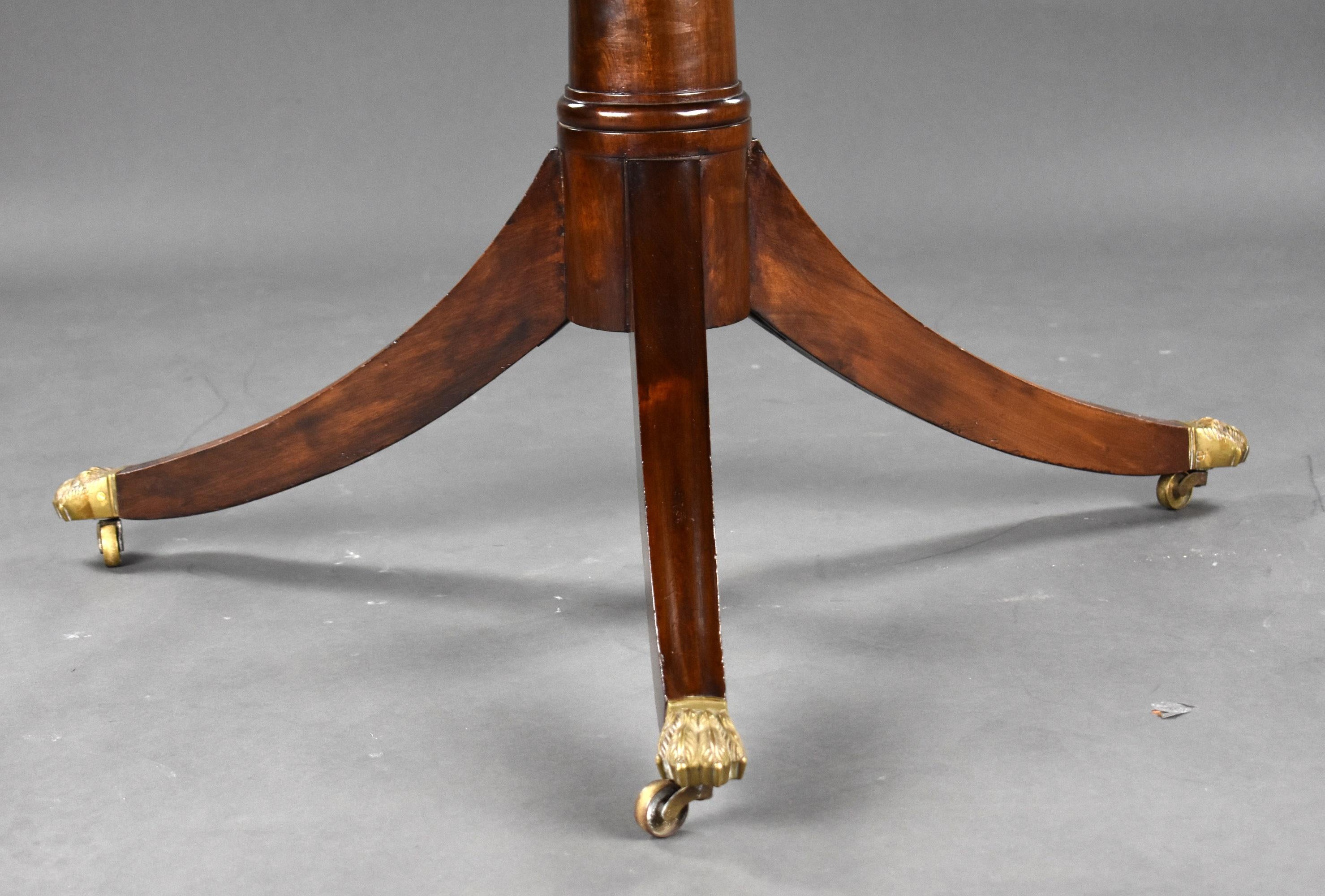 19th Century English Regency Style Mahogany Pedestal Dining Table 7
