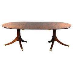 19th Century English Regency Style Mahogany Pedestal Dining Table