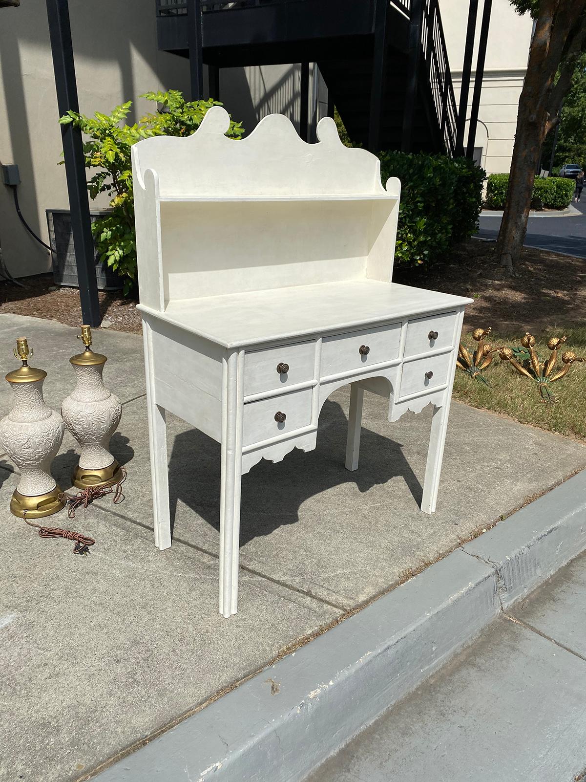 Hand-Painted 19th Century English Regency Style Painted Desk with Custom Finish For Sale