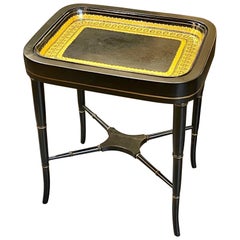 Table à plateau en papier mâché de style Régence anglaise du 19e siècle