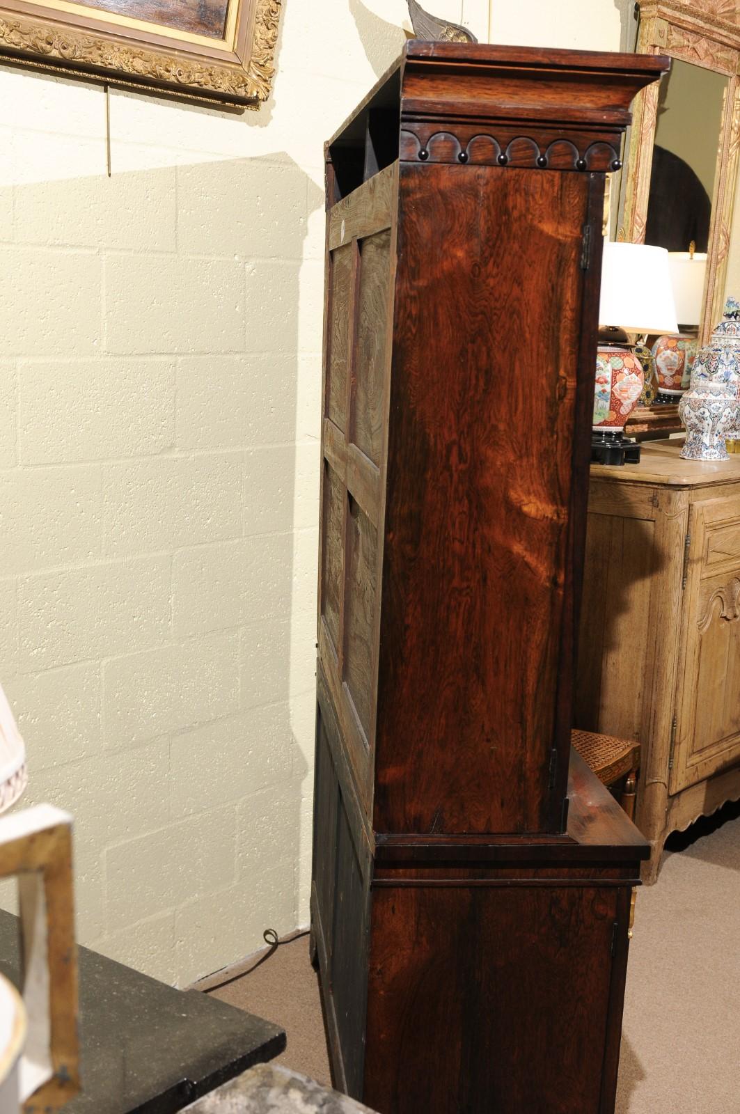 19th Century English Regency Style Rosewood Bookcase/Cabinet with Gilt Accents For Sale 10