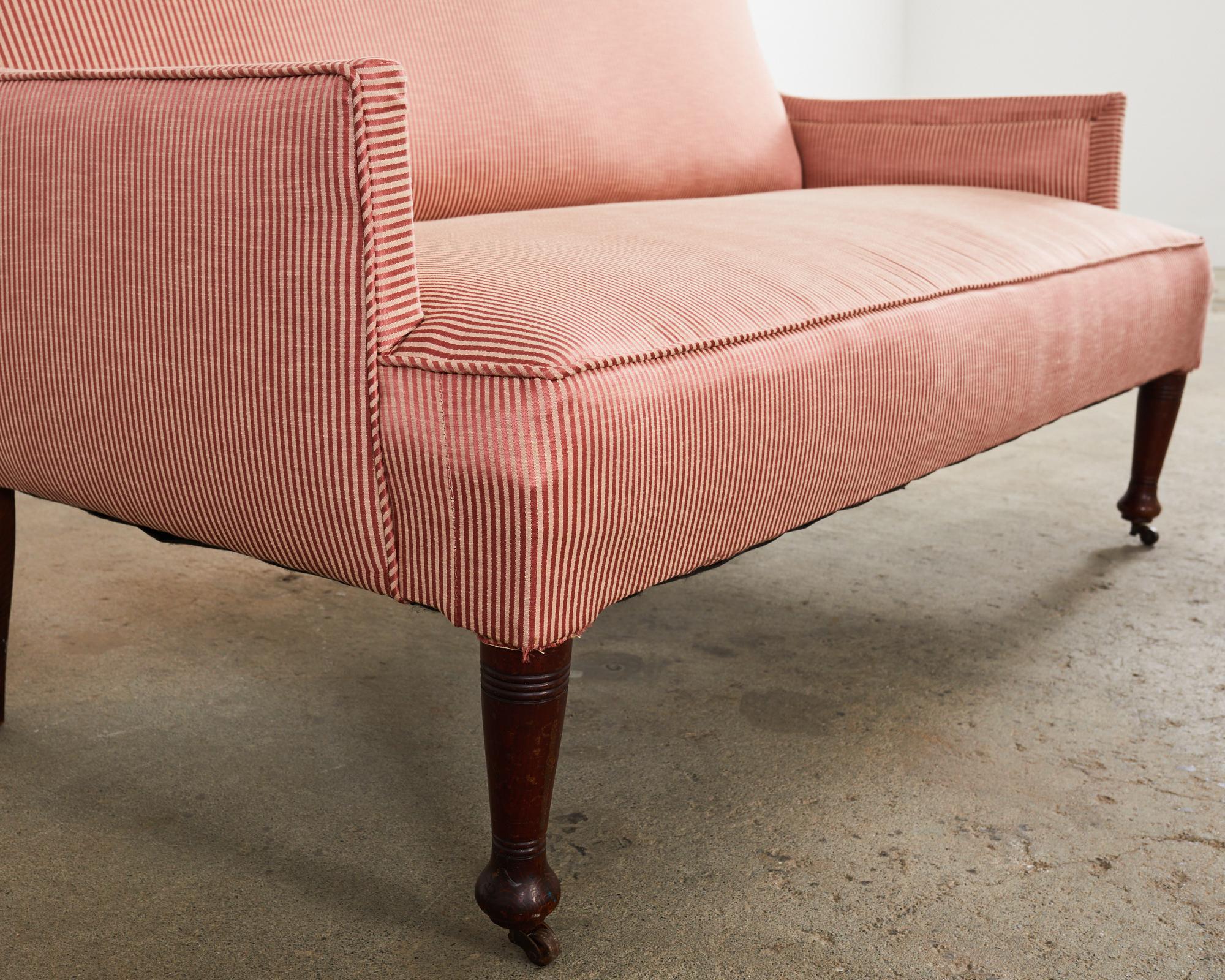 19. Jahrhundert Englisch Regency-Stil gepolstert Mahagoni Sofa Settee 2