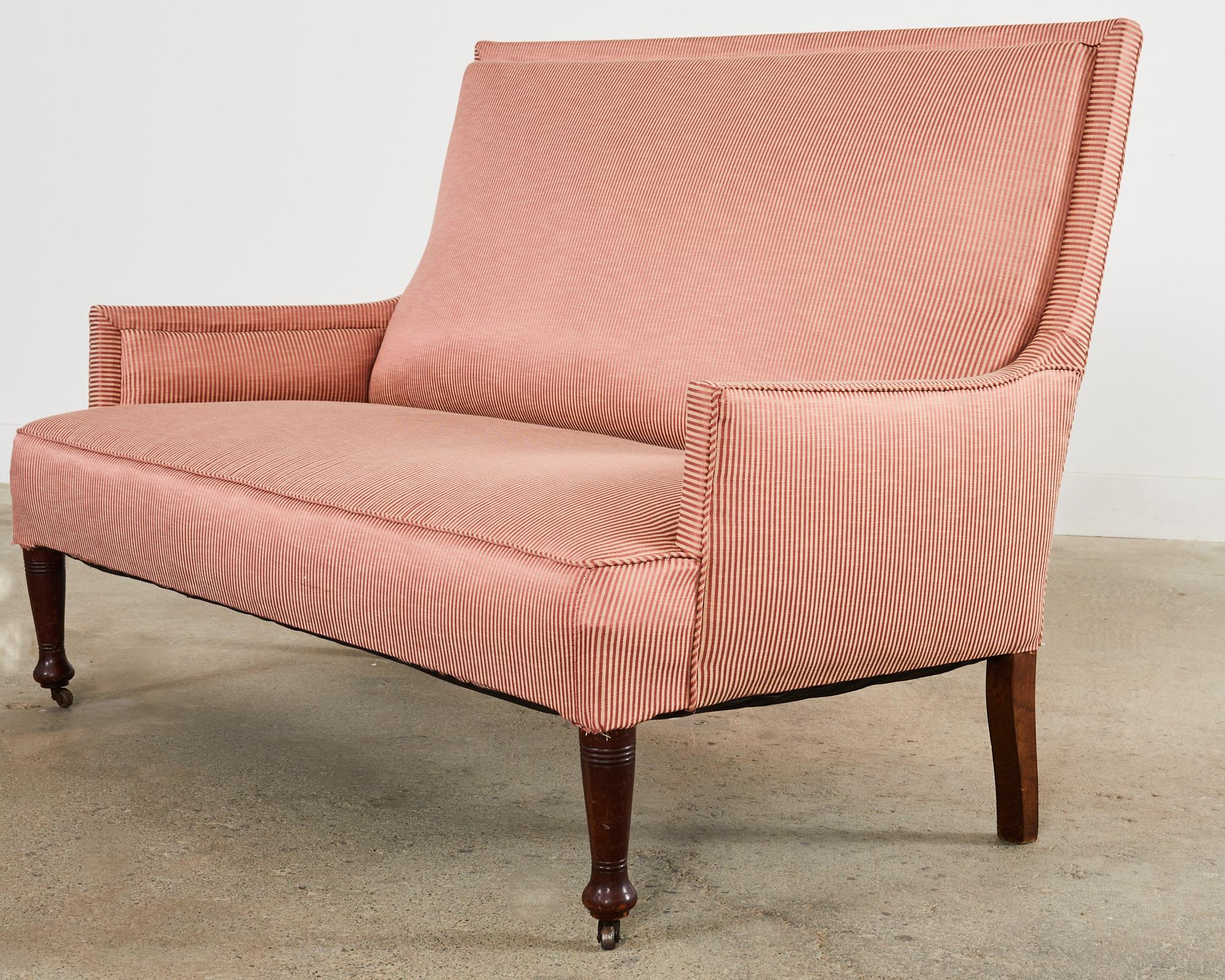 19. Jahrhundert Englisch Regency-Stil gepolstert Mahagoni Sofa Settee 6