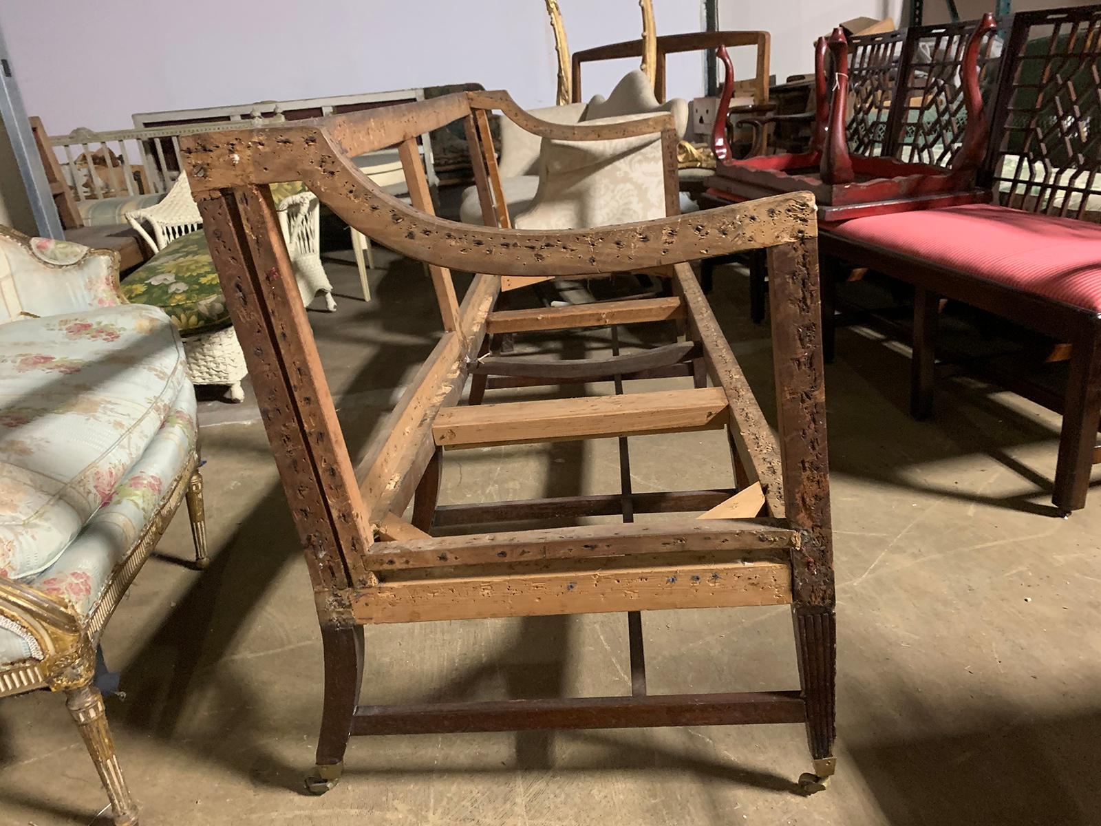 19th Century English Regency Style Upholstered Settee, circa 1820 For Sale 5