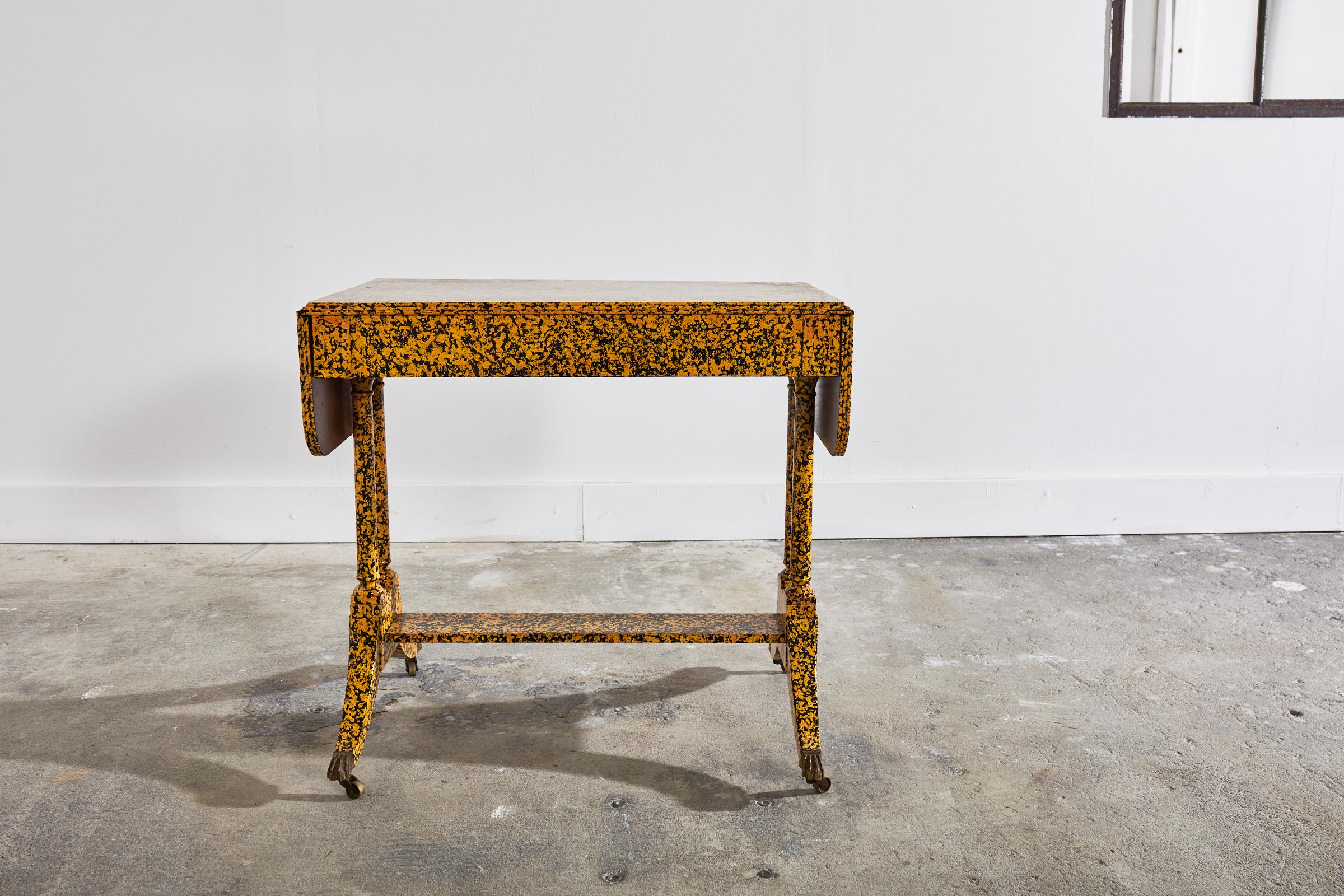 19th Century English Regency Style Writing Table Speckled by Ira Yeager For Sale 10
