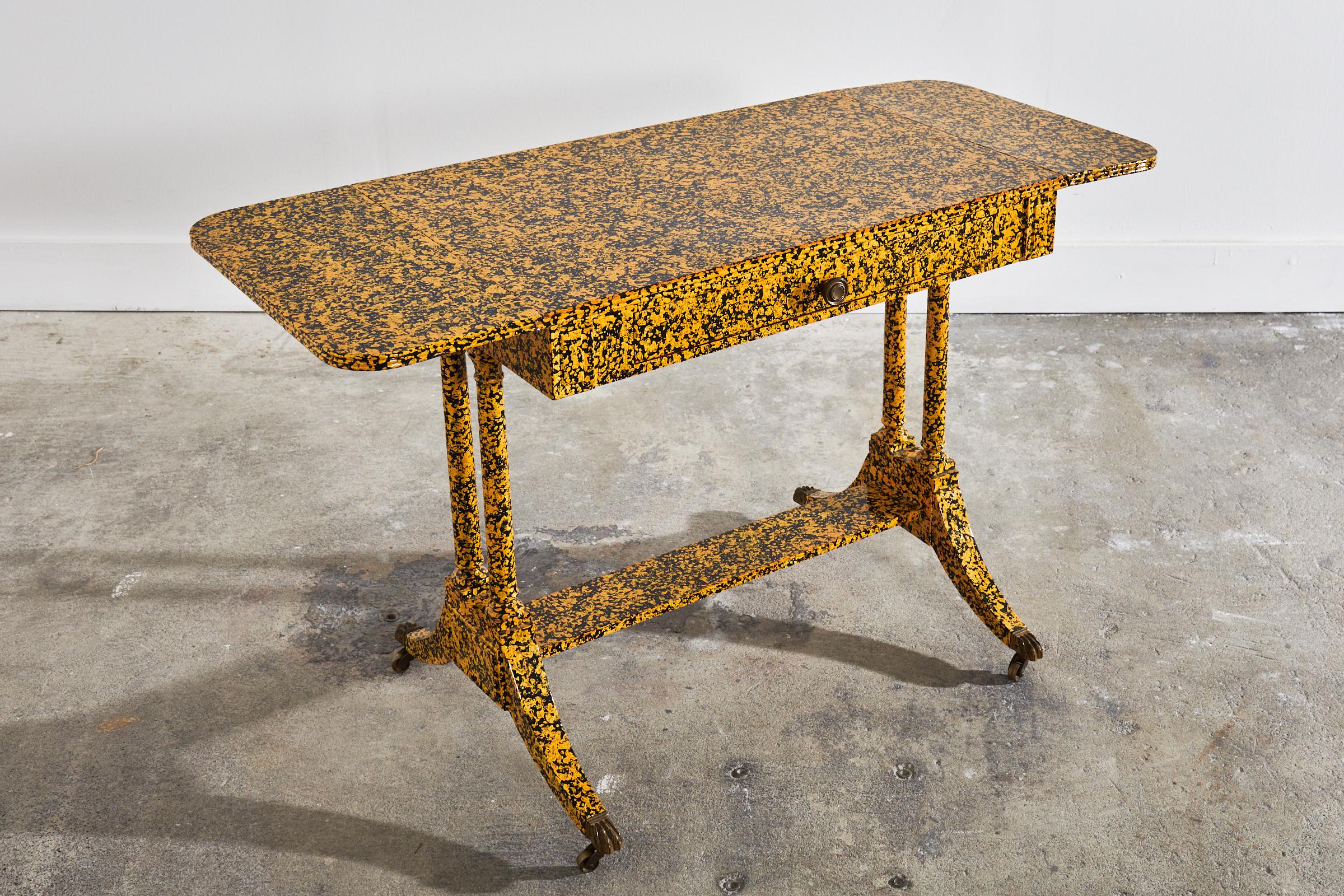 19th Century English Regency Style Writing Table Speckled by Ira Yeager For Sale 12