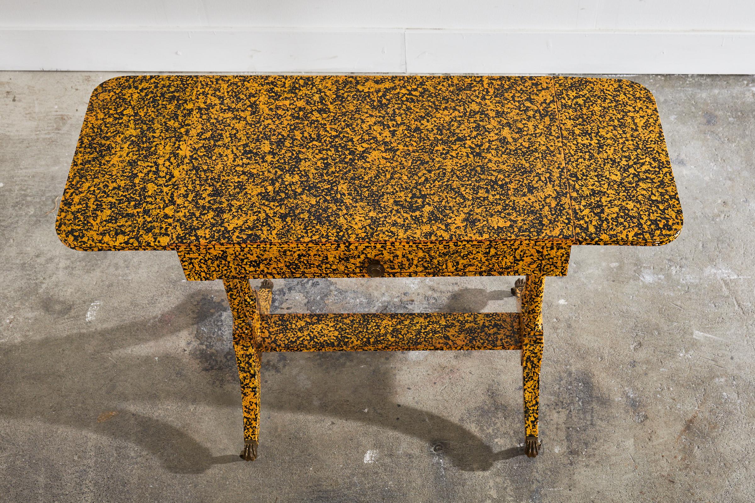 19th Century English Regency Style Writing Table Speckled by Ira Yeager For Sale 13