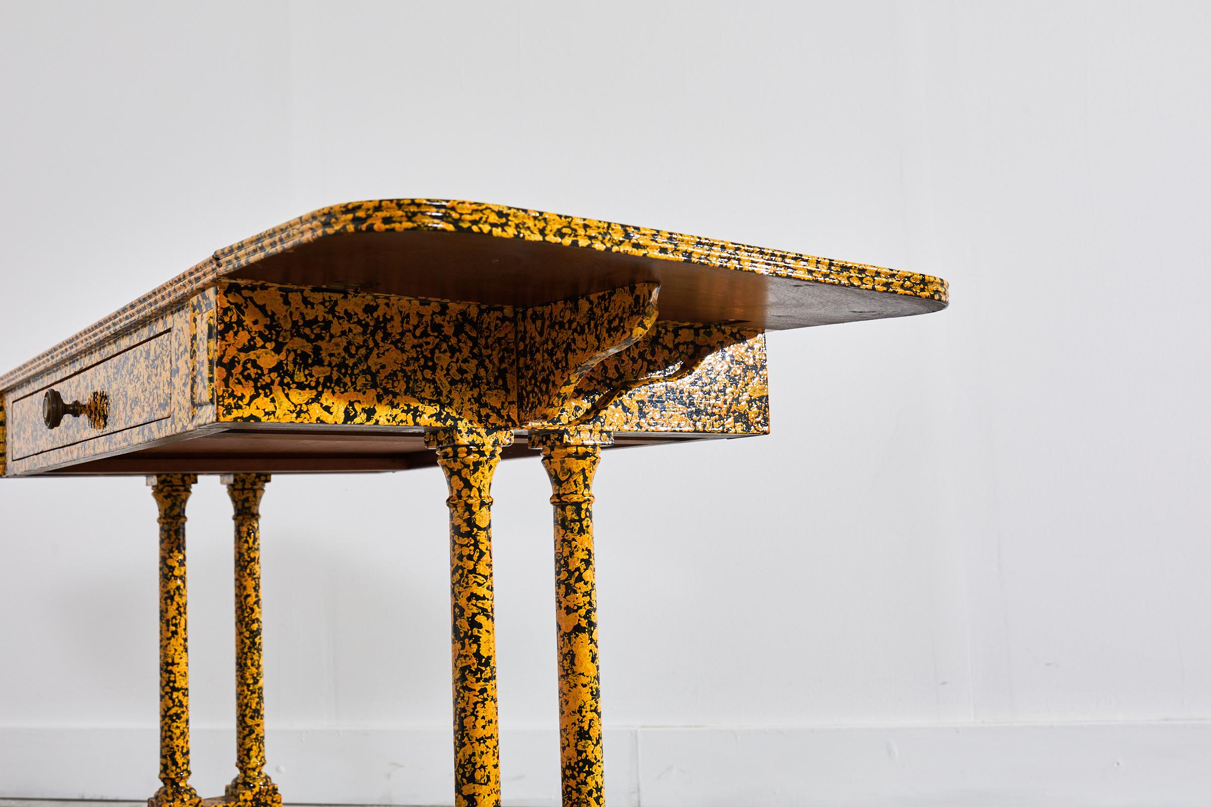 19th Century English Regency Style Writing Table Speckled by Ira Yeager For Sale 15