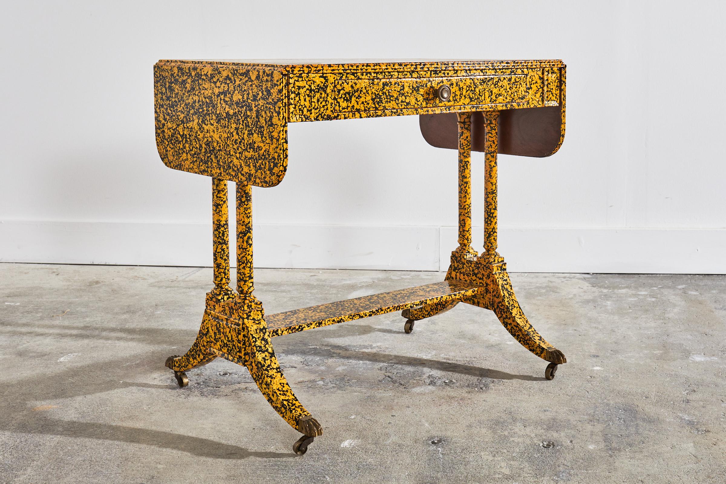 19th Century English Regency Style Writing Table Speckled by Ira Yeager In Good Condition For Sale In Rio Vista, CA