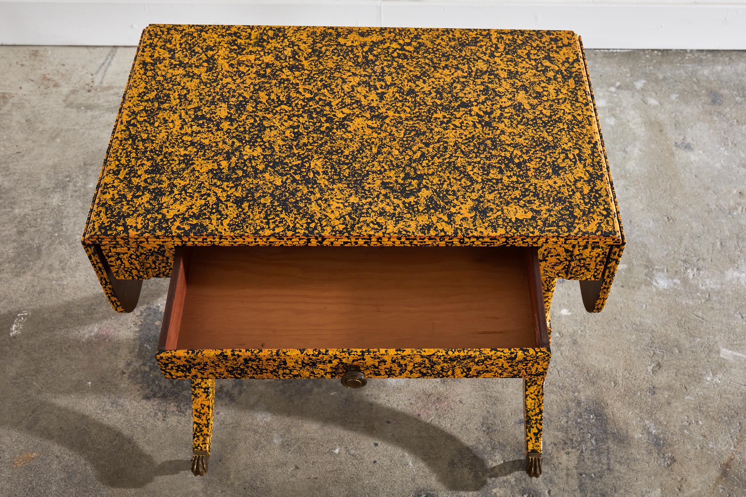 19th Century English Regency Style Writing Table Speckled by Ira Yeager For Sale 2