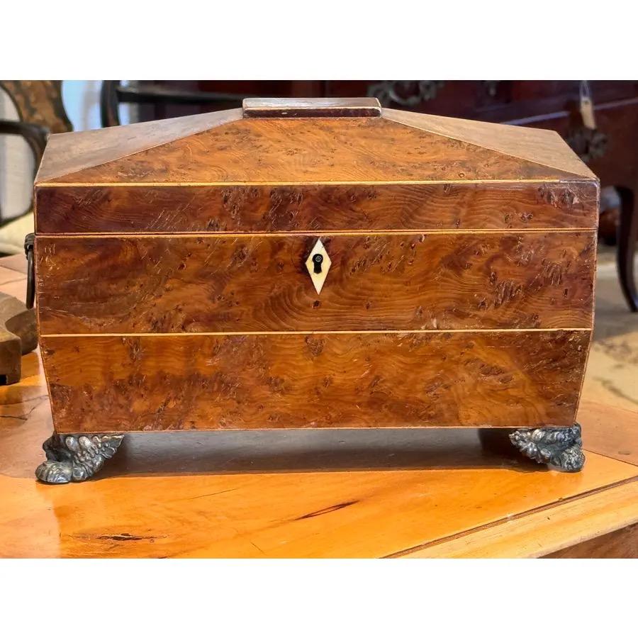 Brass 19th Century English Regency Tea Caddy For Sale