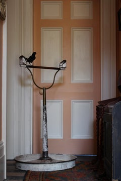 19th Century English Regency Toleware & Brass Parrot Bird Stand