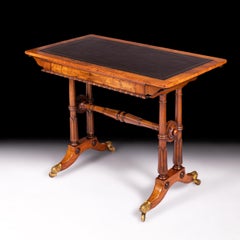 19th Century English Regency Walnut Writing Table in the Manner of Holland &Sons