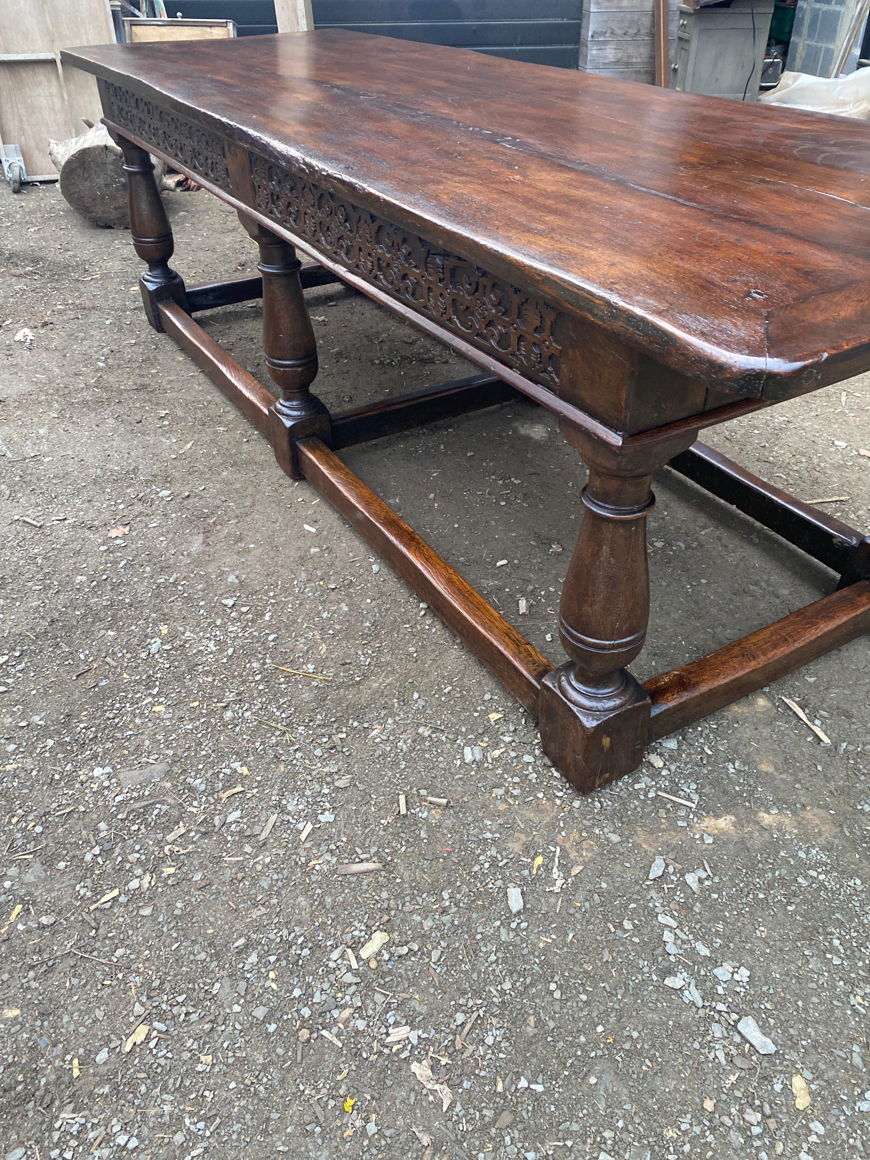 19th Century English Renaissance Console Table with 6 Large Legs 4