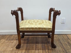 19th Century English Renaissance Style Carved Bench Seat