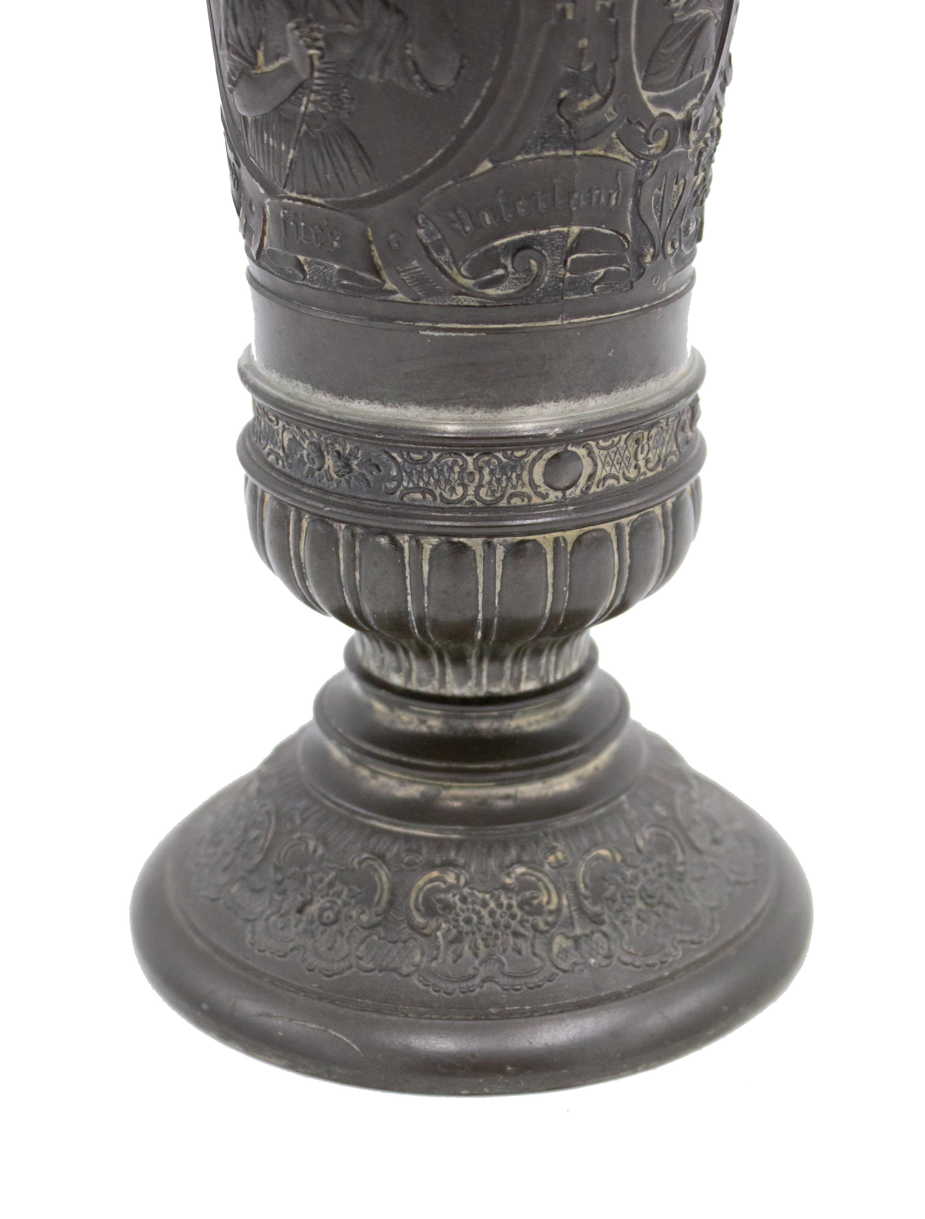 19th Century English Renaissance Style Pewter Chalice For Sale 2