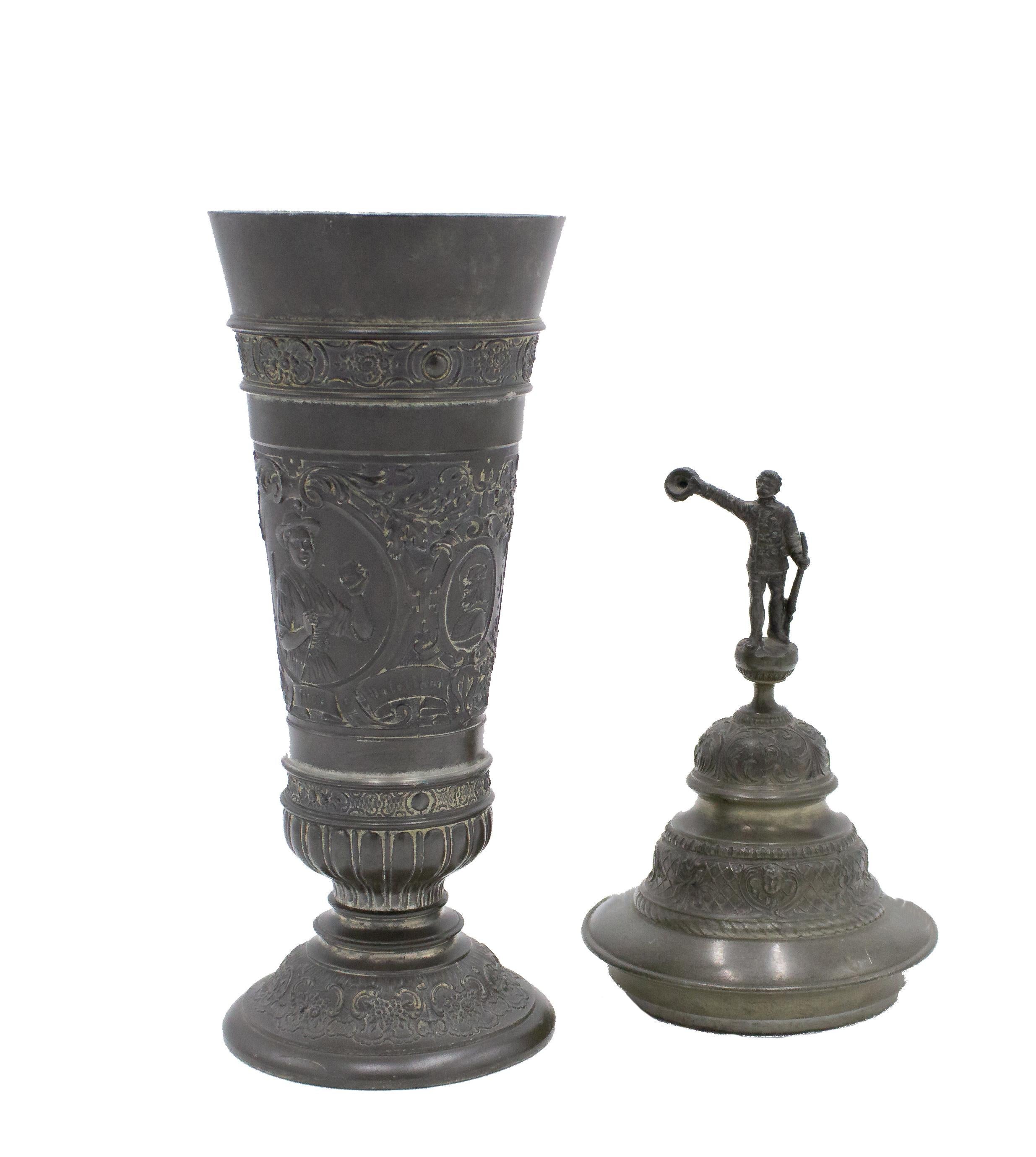 19th Century English Renaissance Style Pewter Chalice For Sale 3