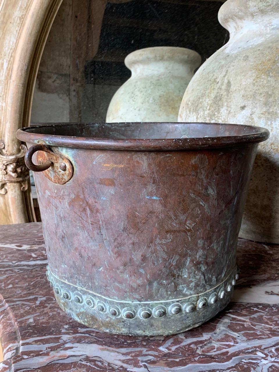 European 19th Century English Riveted Copper Planter