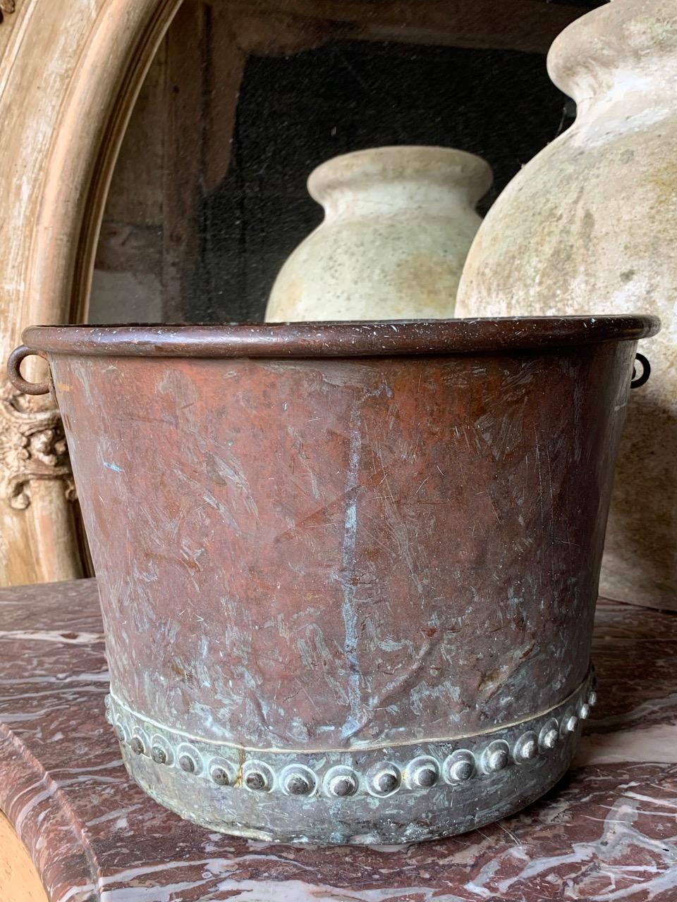 Hand-Crafted 19th Century English Riveted Copper Planter