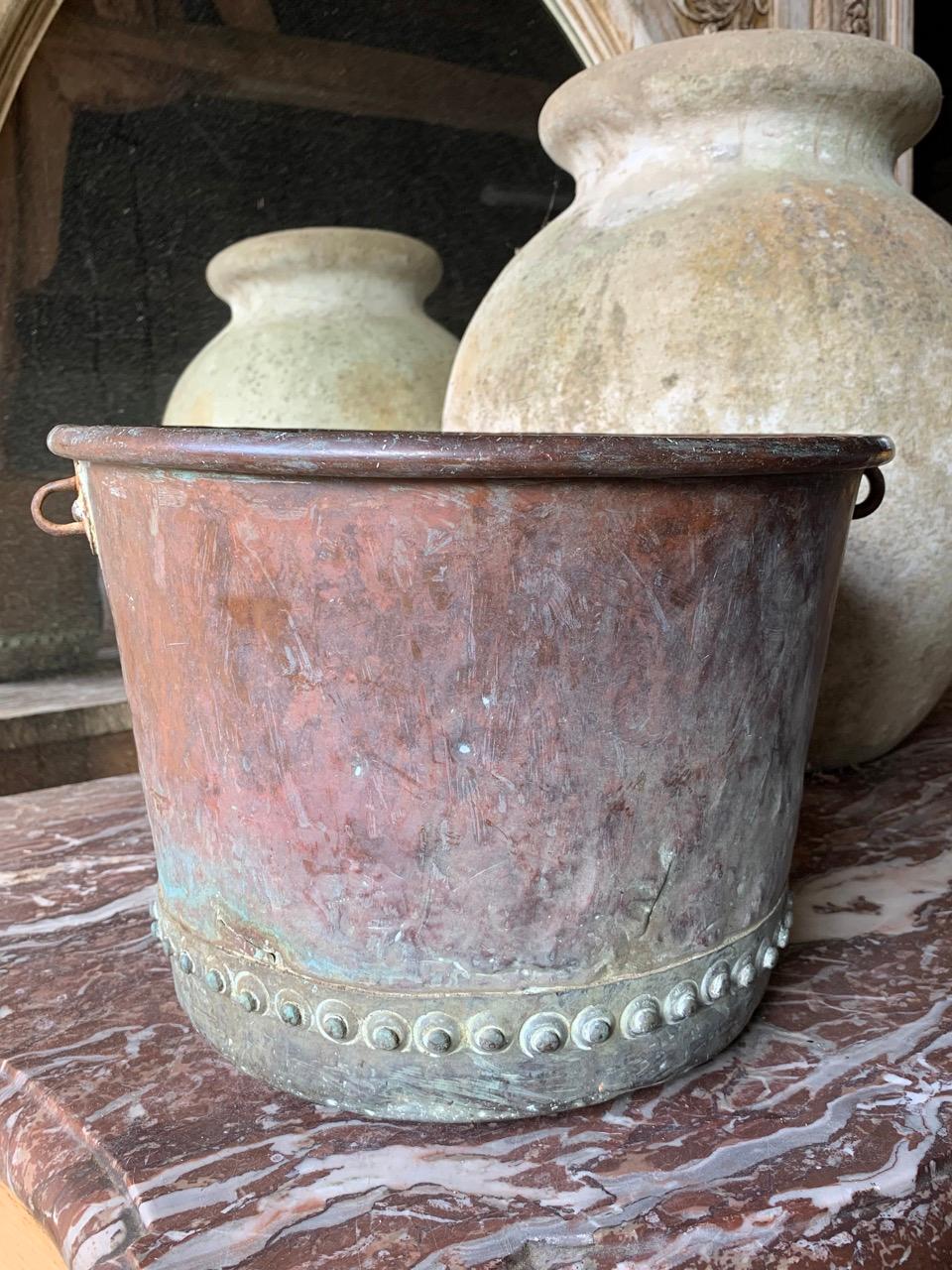 19th Century English Riveted Copper Planter In Good Condition In Ongar, GB