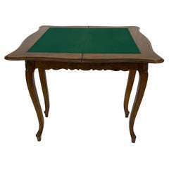 19th Century  English Rococo Revival Burl  Walnut Games Table 