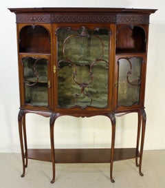 19th Century English Rococo Style Mahogany Display Cabinet