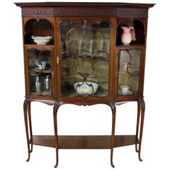 19th Century English Rococo Style Mahogany Display Cabinet