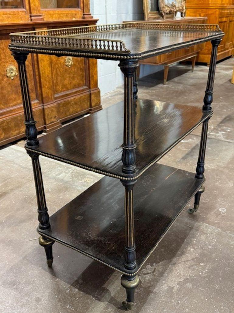 Ottone Tavolo trolley inglese del XIX secolo in palissandro e ottone in vendita