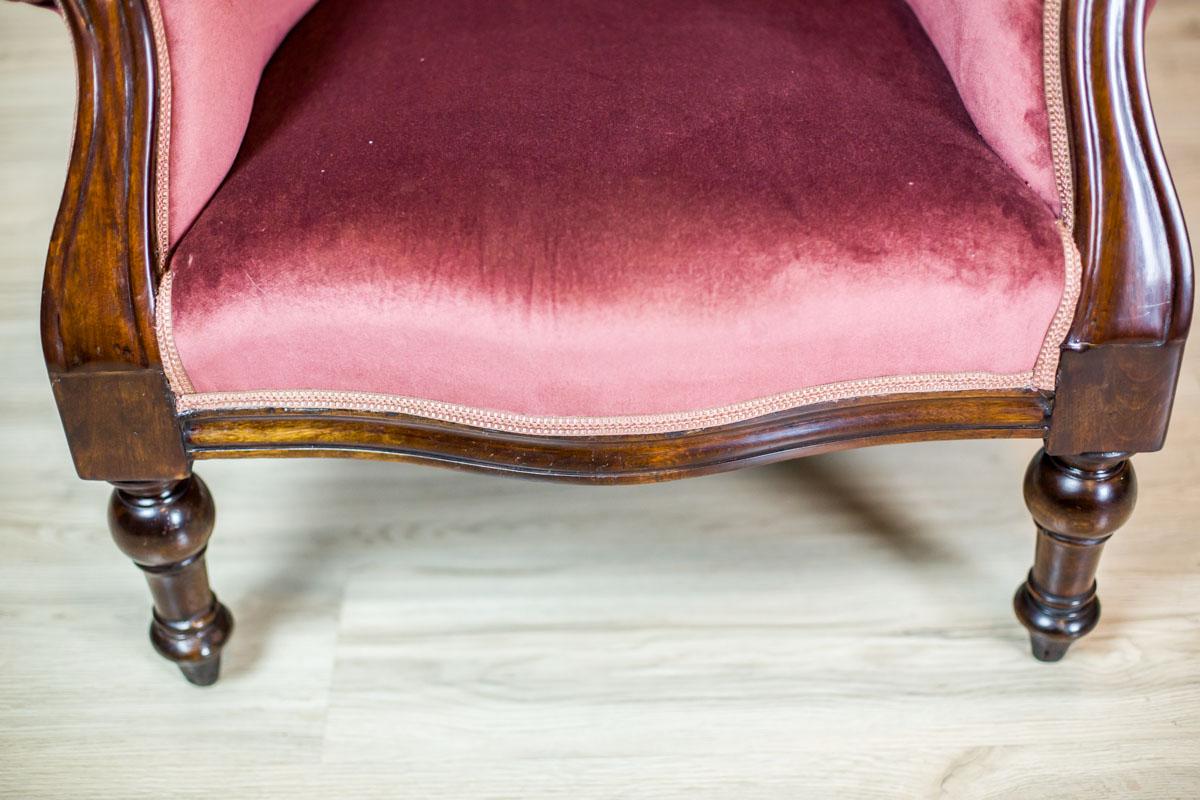 Upholstery 19th Century English Rosewood Armchair