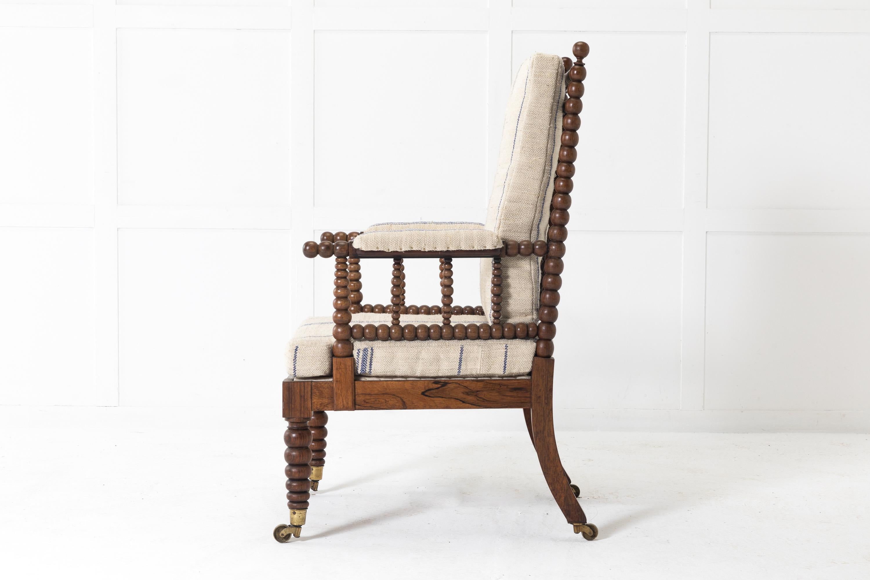 19th Century English Rosewood Bobbin Chair 2