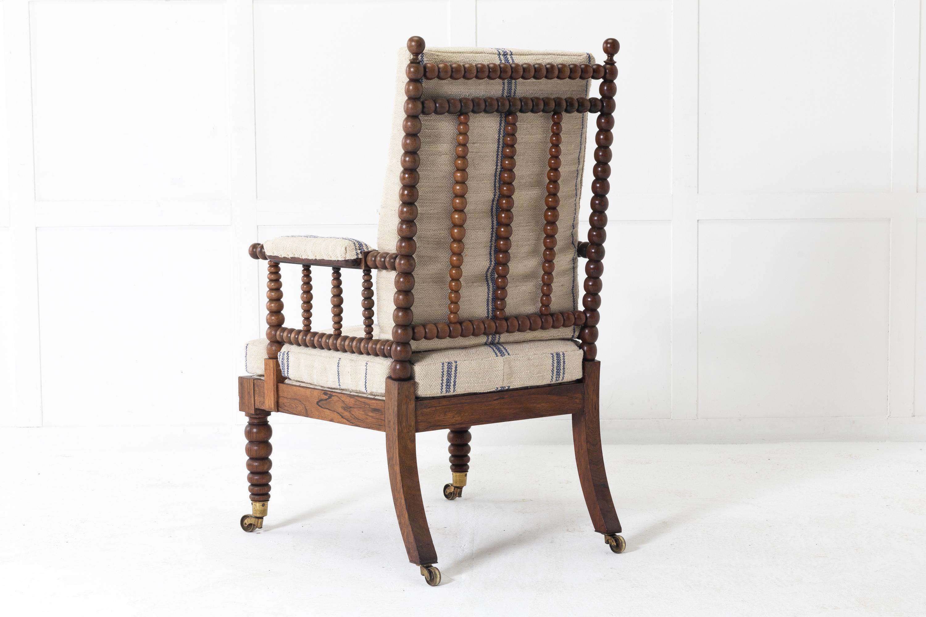 19th Century English Rosewood Bobbin Chair 3