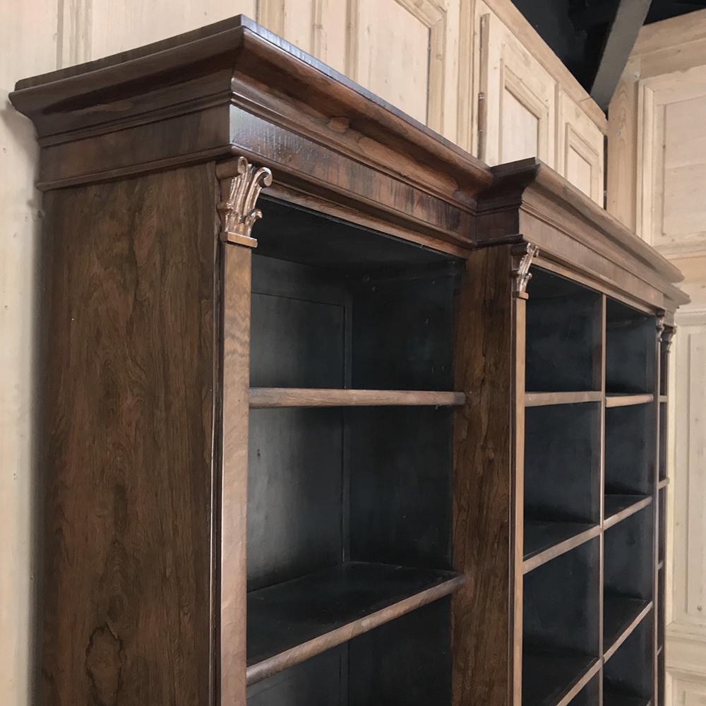 19th Century English Rosewood Bookcase, Very Shallow 3