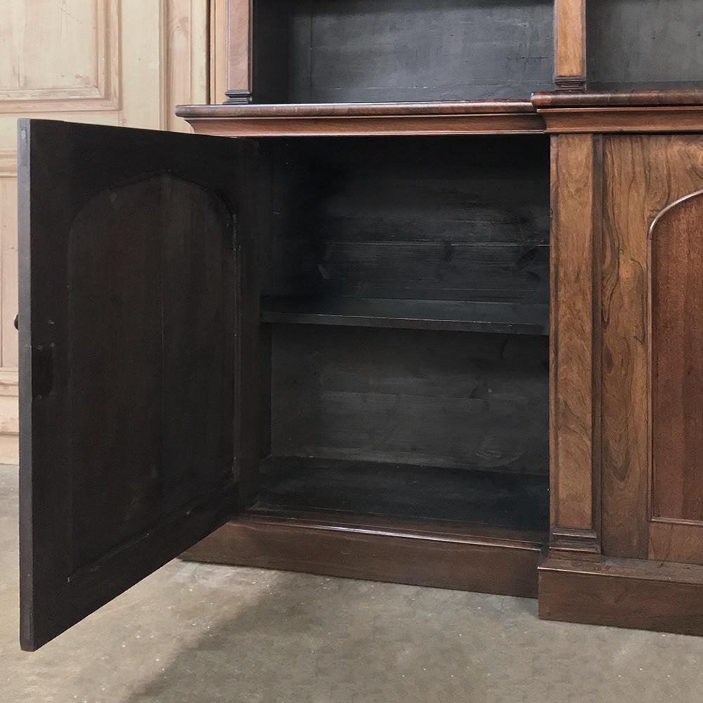 19th Century English Rosewood Bookcase, Very Shallow In Good Condition In Dallas, TX