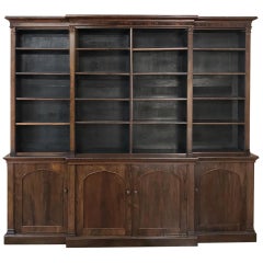 19th Century English Rosewood Bookcase, Very Shallow