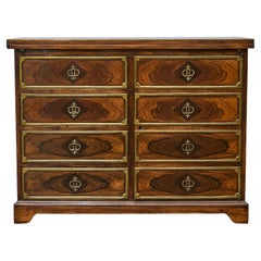 19th Century English Rosewood Campaign-Style Desk with Leather Writing Surface