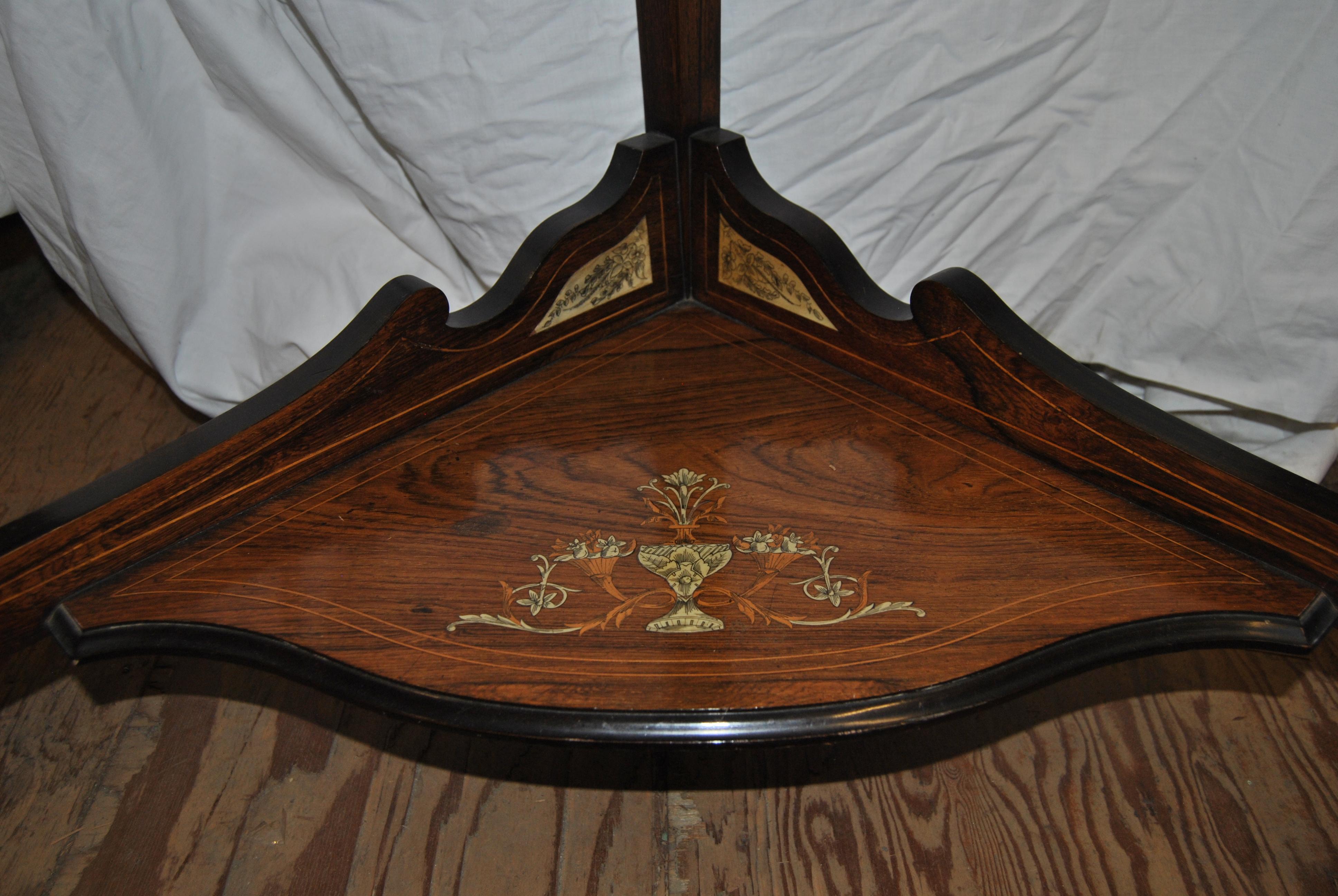 Late 19th Century 19th Century English Rosewood Corner Table