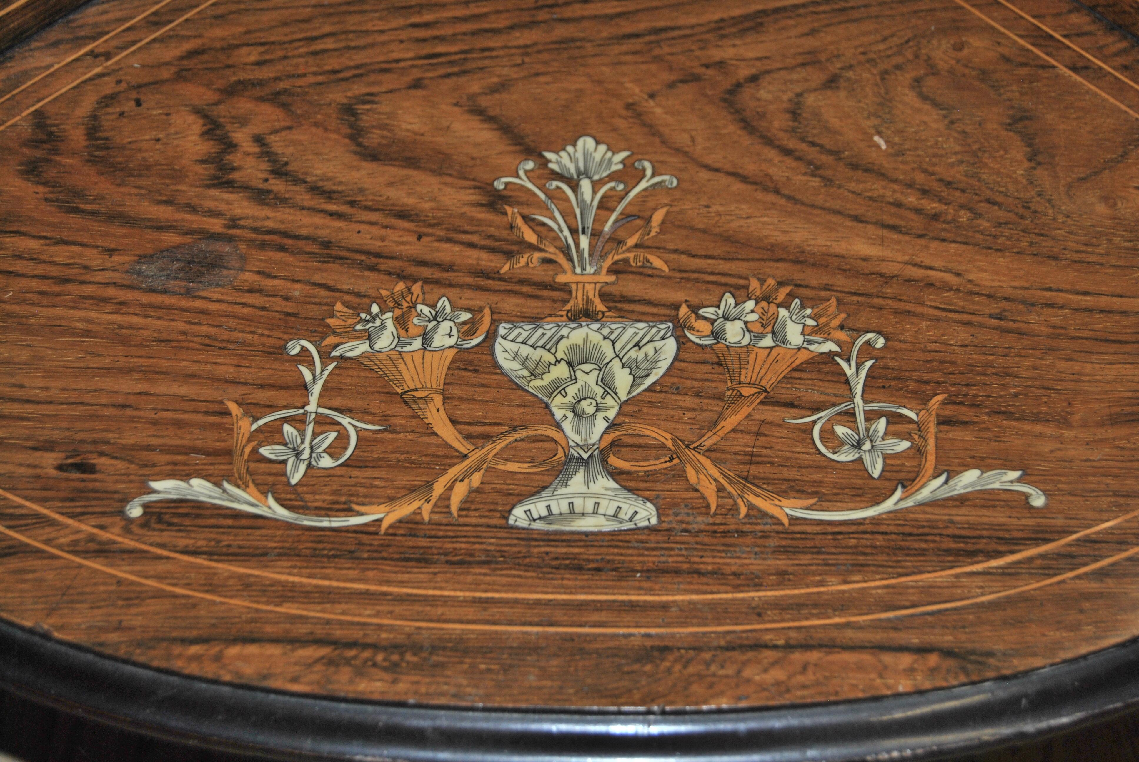 19th Century English Rosewood Corner Table 1