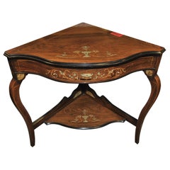 19th Century English Rosewood Corner Table