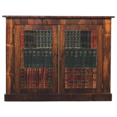 19th Century English Rosewood Faux Book Cabinet