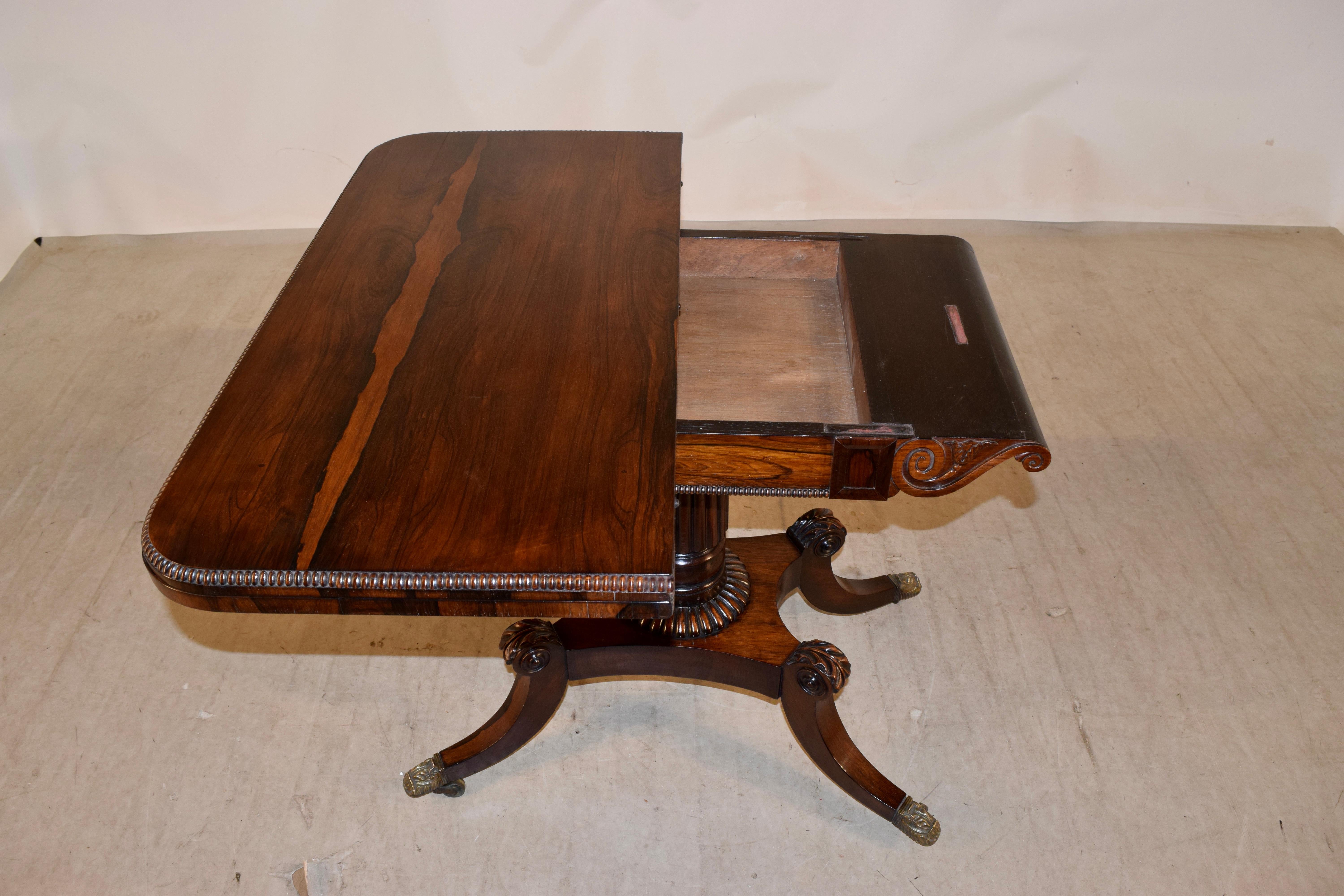 19th Century English Rosewood Game Table For Sale 6