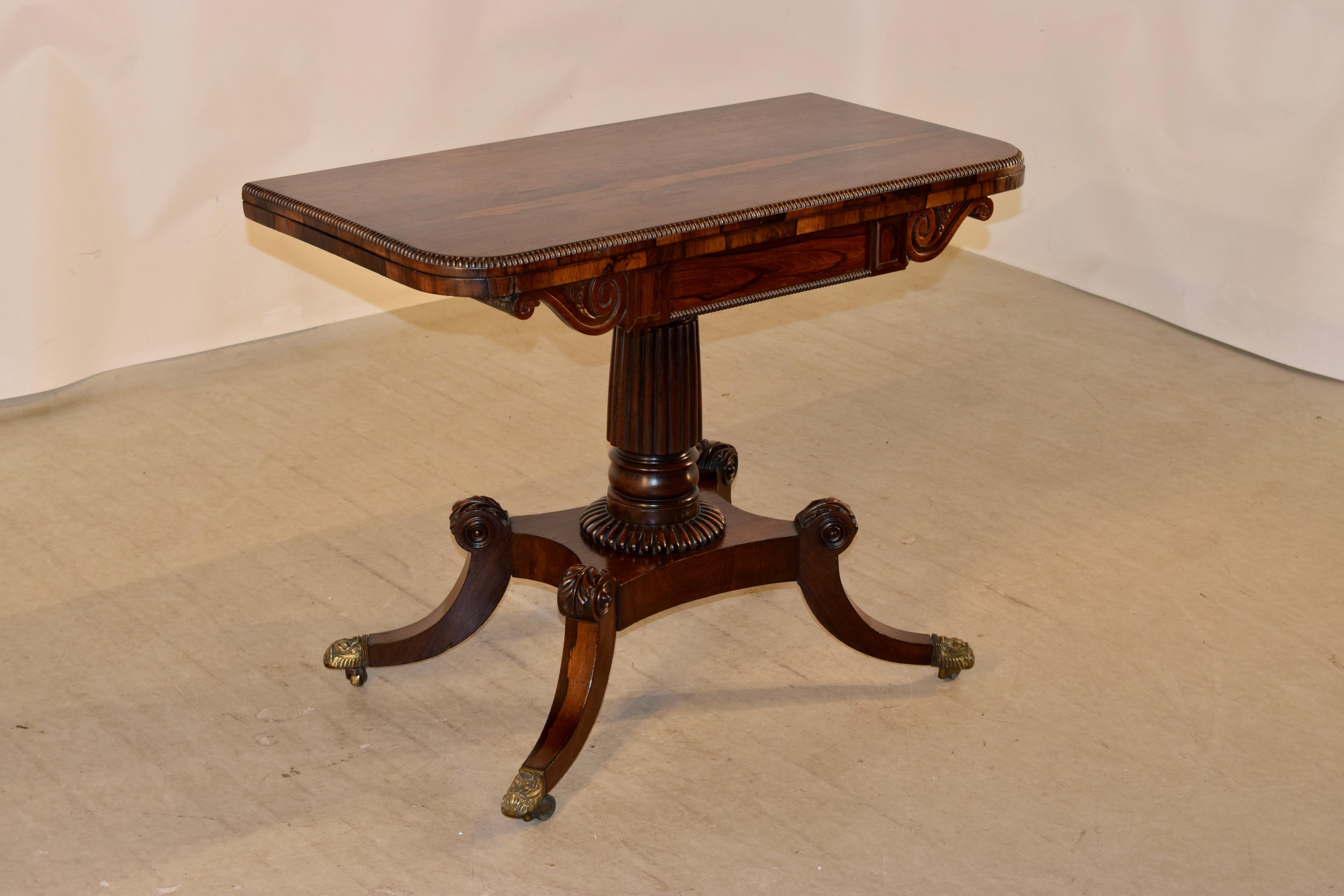 Victorian 19th Century English Rosewood Game Table For Sale