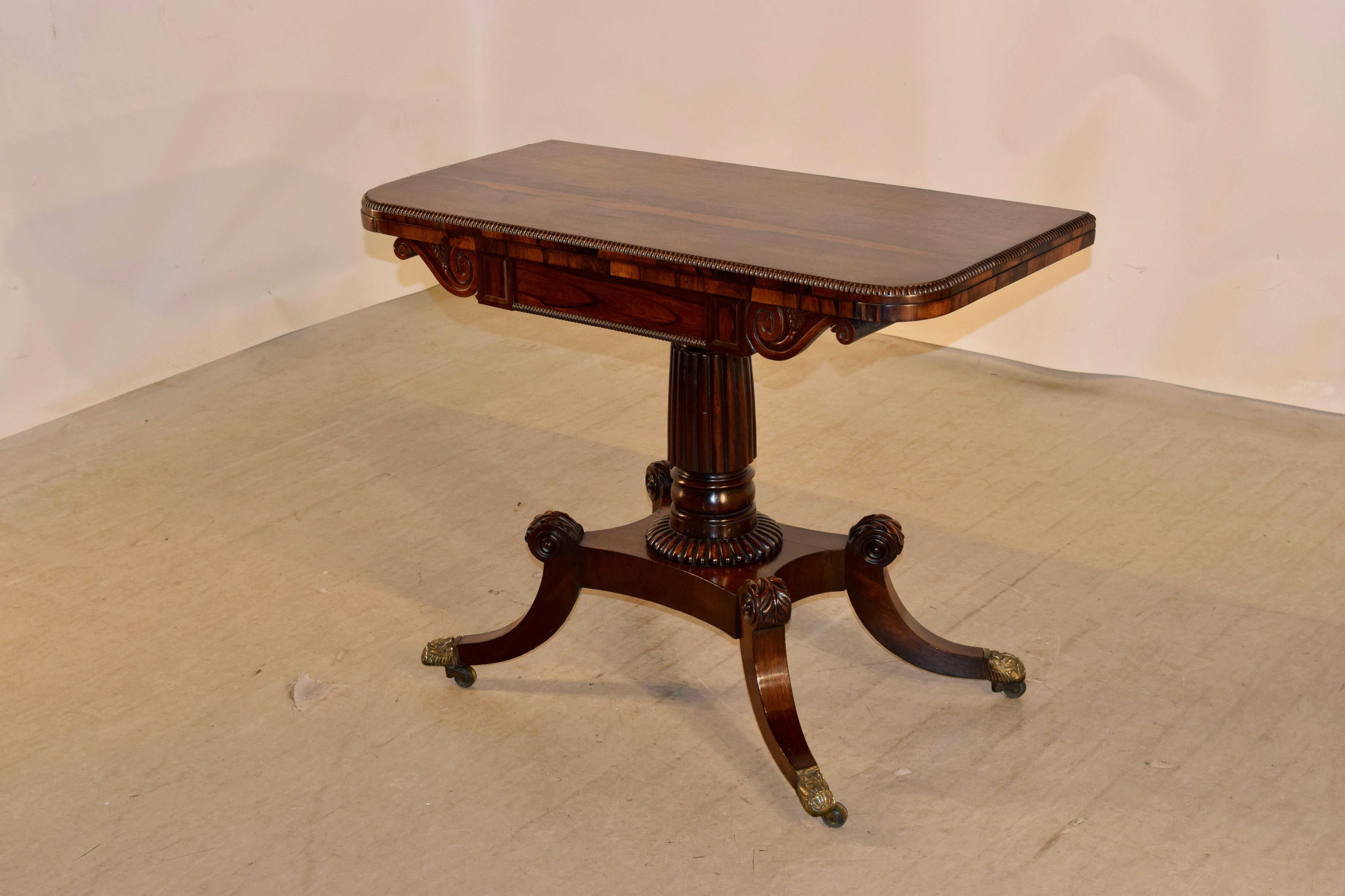 19th Century English Rosewood Game Table In Good Condition For Sale In High Point, NC