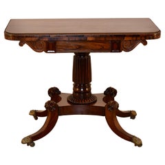 Antique 19th Century English Rosewood Game Table