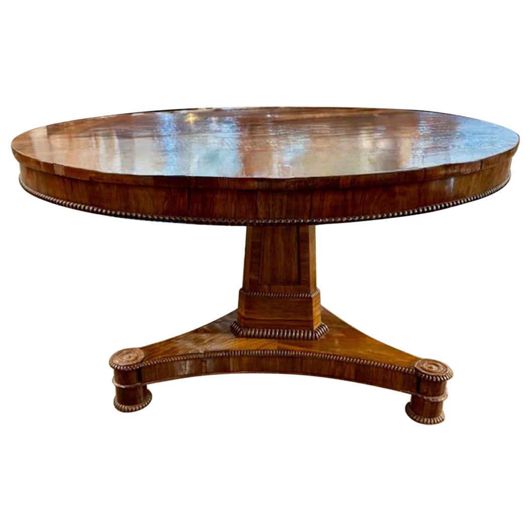 19th Century English Rosewood Pedestal Table For Sale