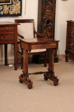 19th Century English Rosewood Work Table with Drawer, ca. 1840