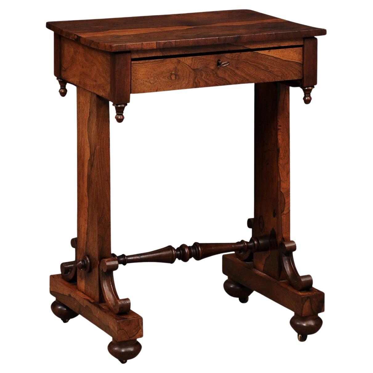 Table de travail en palissandre anglais du XIXe siècle avec tiroir, vers 1840