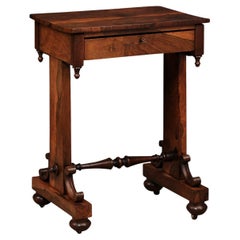 19th Century English Rosewood Work Table with Drawer, ca. 1840