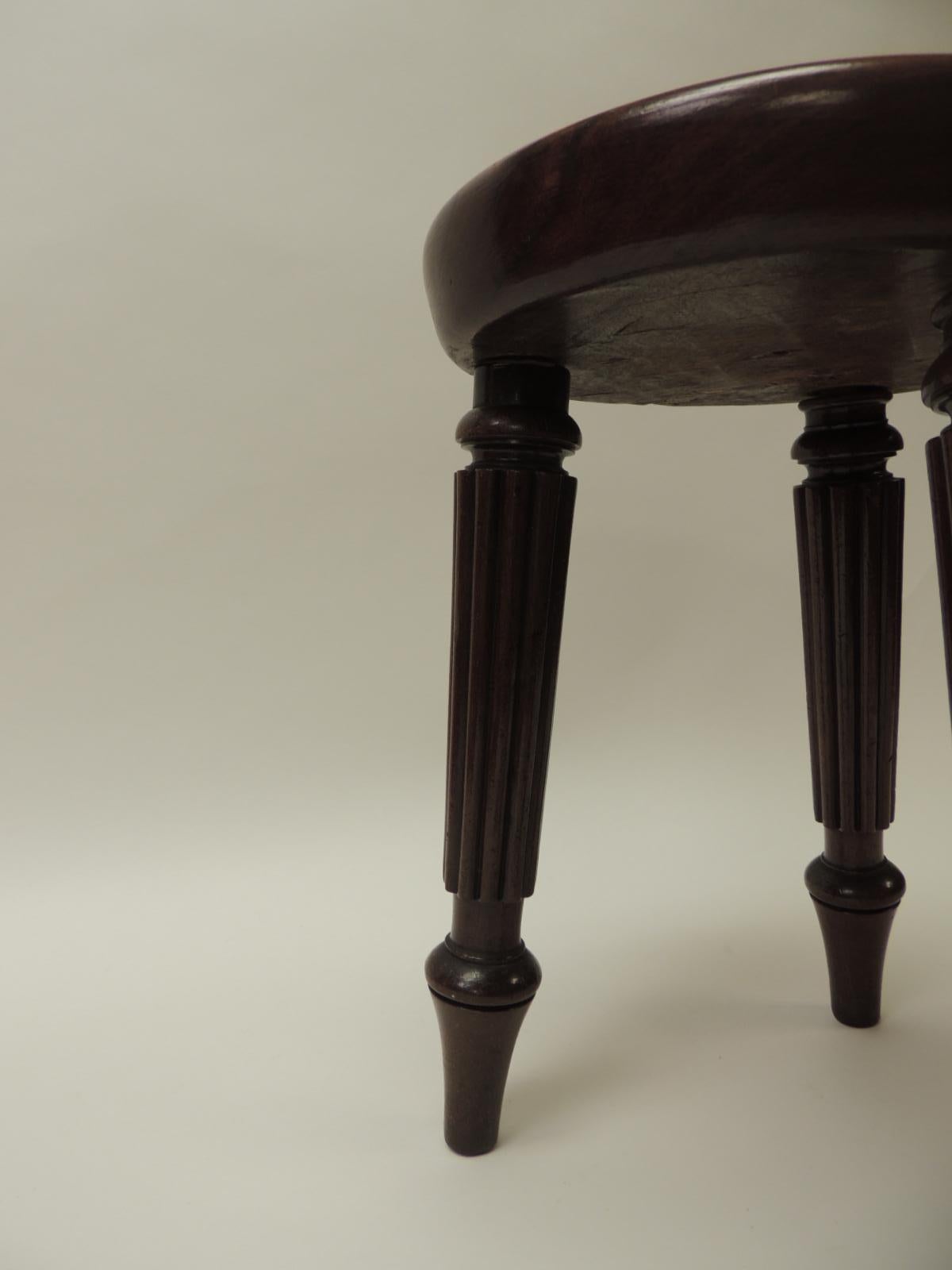 Hand-Crafted English Round Footstool