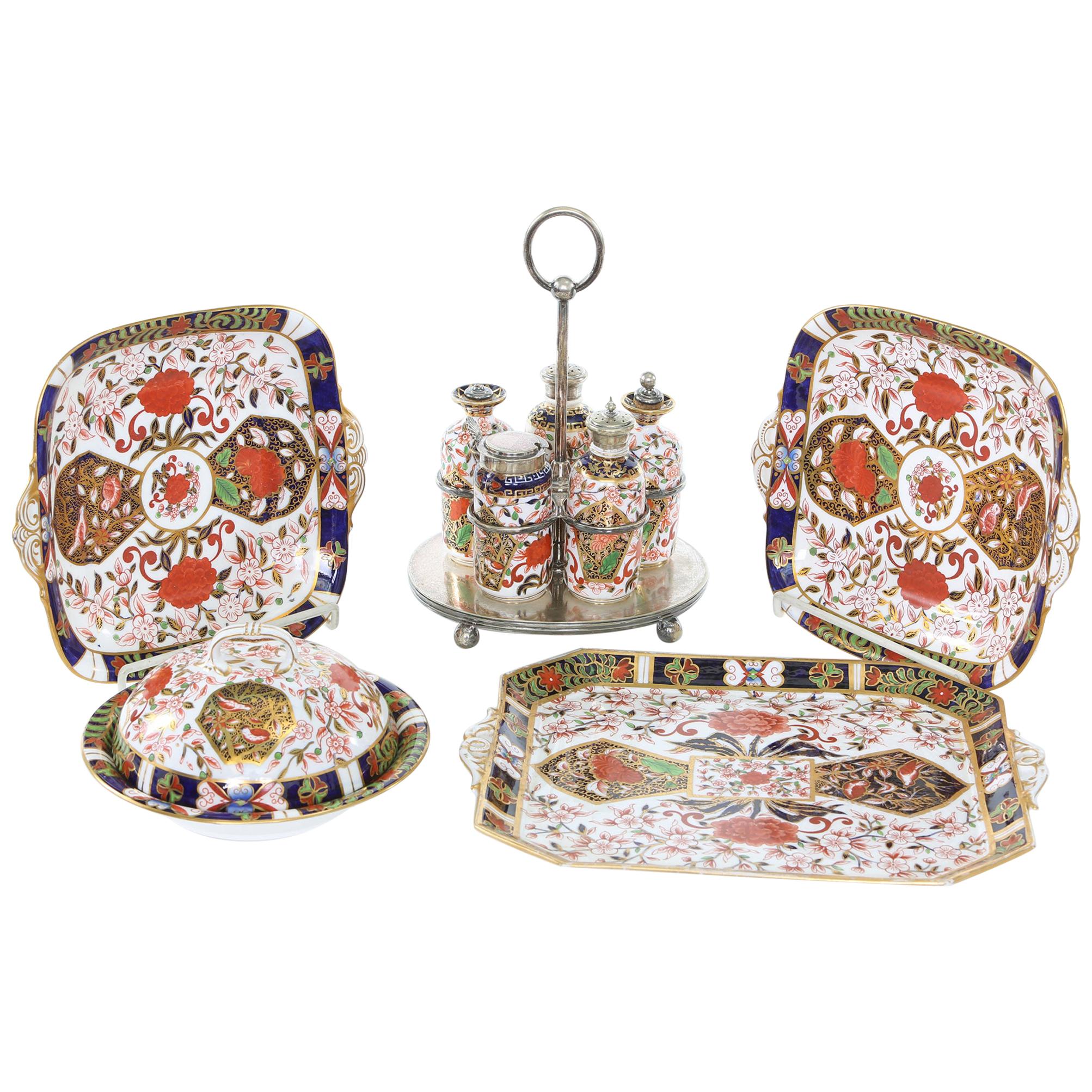 19th Century English Royal Crown Derby Serving Pieces