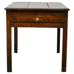Table d'appoint anglaise rustique du 19ème siècle avec plateau à plantes et un seul tiroir